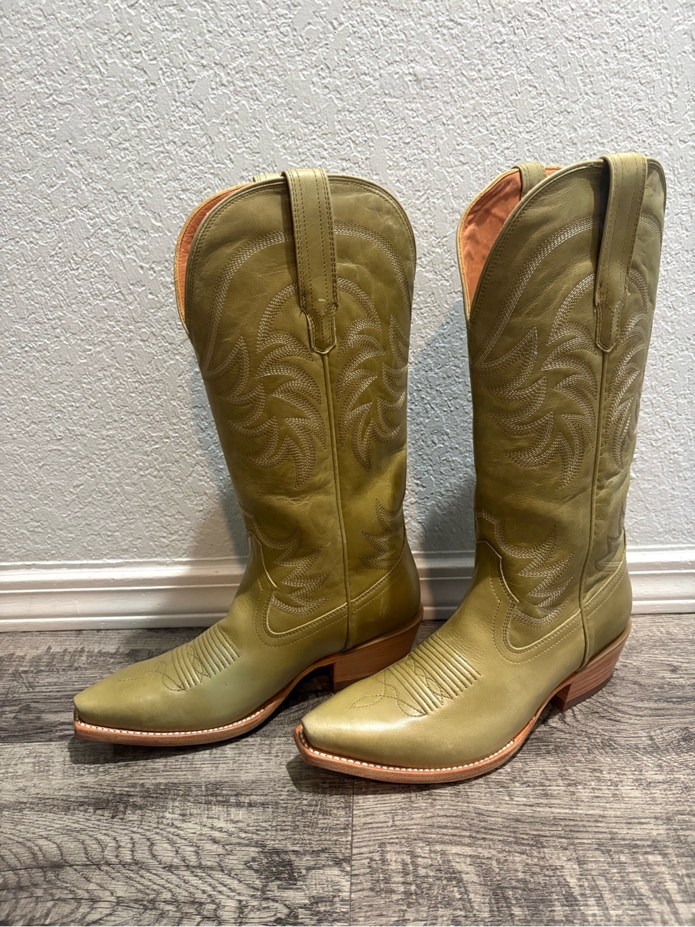 Tecovas The Annie  light sage  Leather Western Boots Green US 8.5